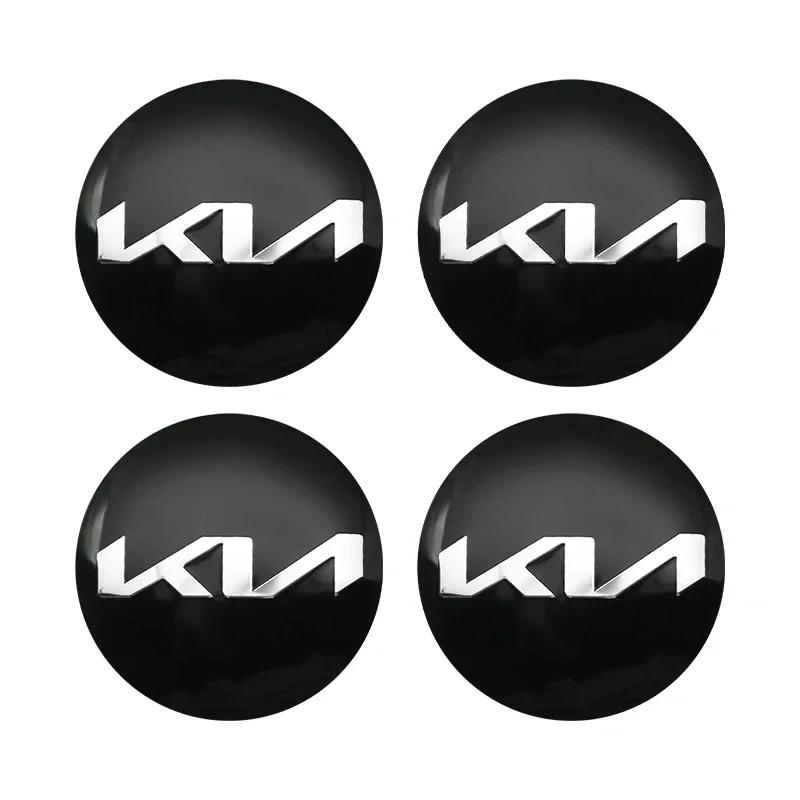 MYMX8 4pcs 56mm Car Wheel Center Cover Stickers Hub Cap Accessories For KIA EV6 Sorento Niro Stinger Ceed Carnival K5 K9 Soul Carens