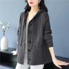 Thick Knitted Hooded Cardigan for Middle-aged and Elderly Women In Short  Length