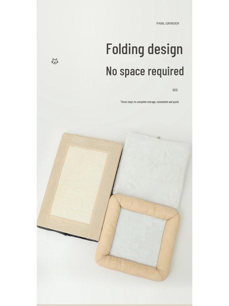 Большой складной домик для кошки: Износостойкое, двухслойное гнездо для питомца с когтеточкой, подходит для всех сезонов