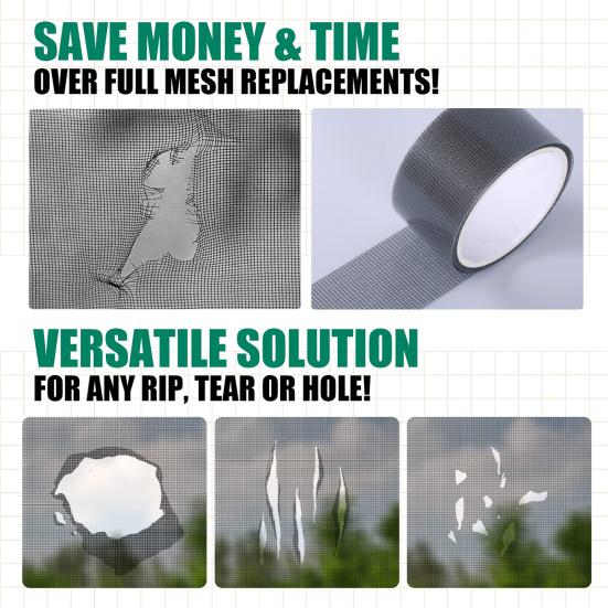 Лента для ремонта оконных стекол, прочная клейкая лента, очень длинная, широкого применения, лента из стекловолокна, набор заплат для ремонта сетки