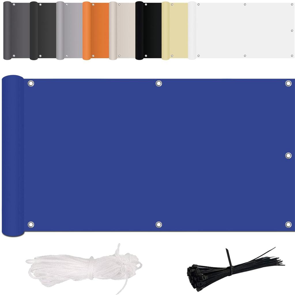 Экран для конфиденциальности на балконе, без сверления, от ветра и ультрафиолета, с монтажными принадлежностями, полиэстер, для перил балкона, патио и сада