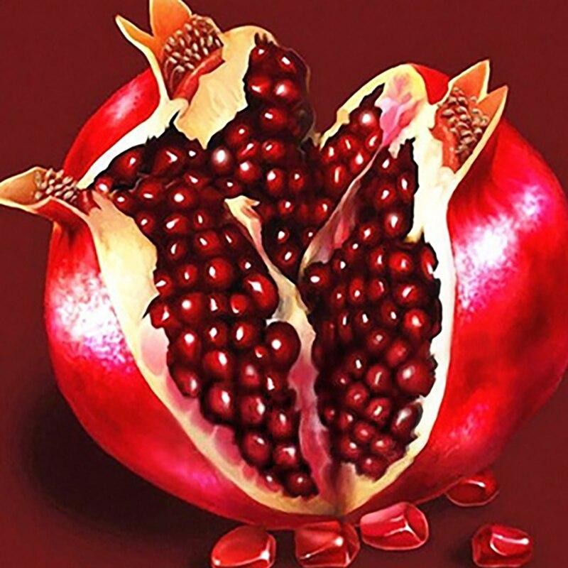 5D DIY Алмазная вышивка Фрукты Апельсин Вишня Пейзаж Алмазная картина Пейзаж Полный круглый Стразы Декор для кухни