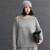 Women's Cashmere Raglan Sleeve Sweater - Winter 2026 New Arrival, Round Neck, Gentle Style, Loose Fit, Slimming Warm Base Layer.