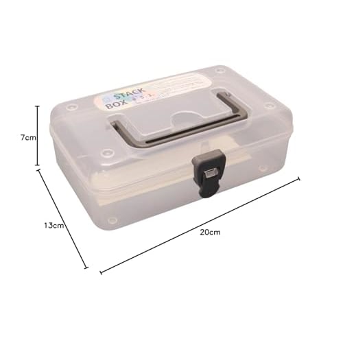 KOKUBO Industries Storage Case Stack Box, Clear, 7 X 13 X 20 Cm, 3808