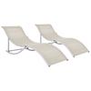 Day and Night - Day and Night Folding Loungers 2 Units Textilene Cream Color