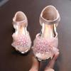 Girls Rhinestone Flower Shoes Low Heel Flower Wedding Party Dress Pump Shoes Princess Shoes For Kids Toddler