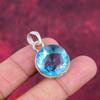 Blue Topaz Pendant, 925 Solid Sterling Silver Gemstone Jewelry, Handmade Pendant, For Thanksgiving
