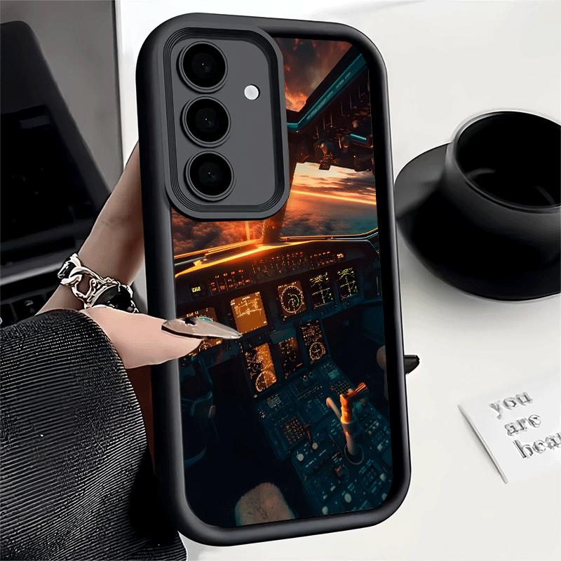 Phone Case for Samsung Galaxy S26 S25 Ultra S24 FE Aviation Aeroplane Pilot Cockpit Shell S23 Plus S22 + S21 S20 5G Soft Silicon