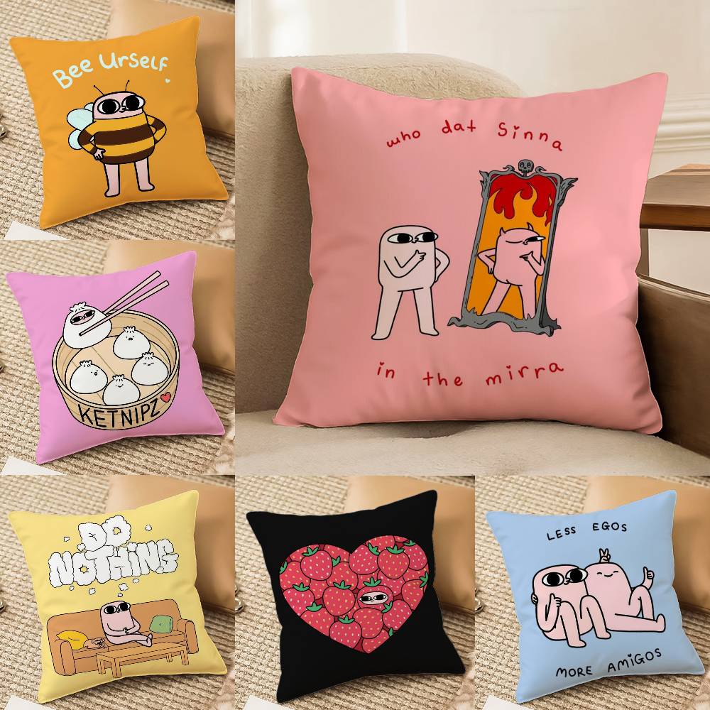 K-ketnipzS Подушка-Боб Чехол для подушки Удобная диван-кровать Шёлковый элегантный Скрытая молния Декоративный чехол для подушки