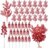 Glitter Christmas Decoration Artificial Berry Stalk Pine Needle Bouquet Christmas Tree Ornament Xmas DIY Wreath Gift Accessories