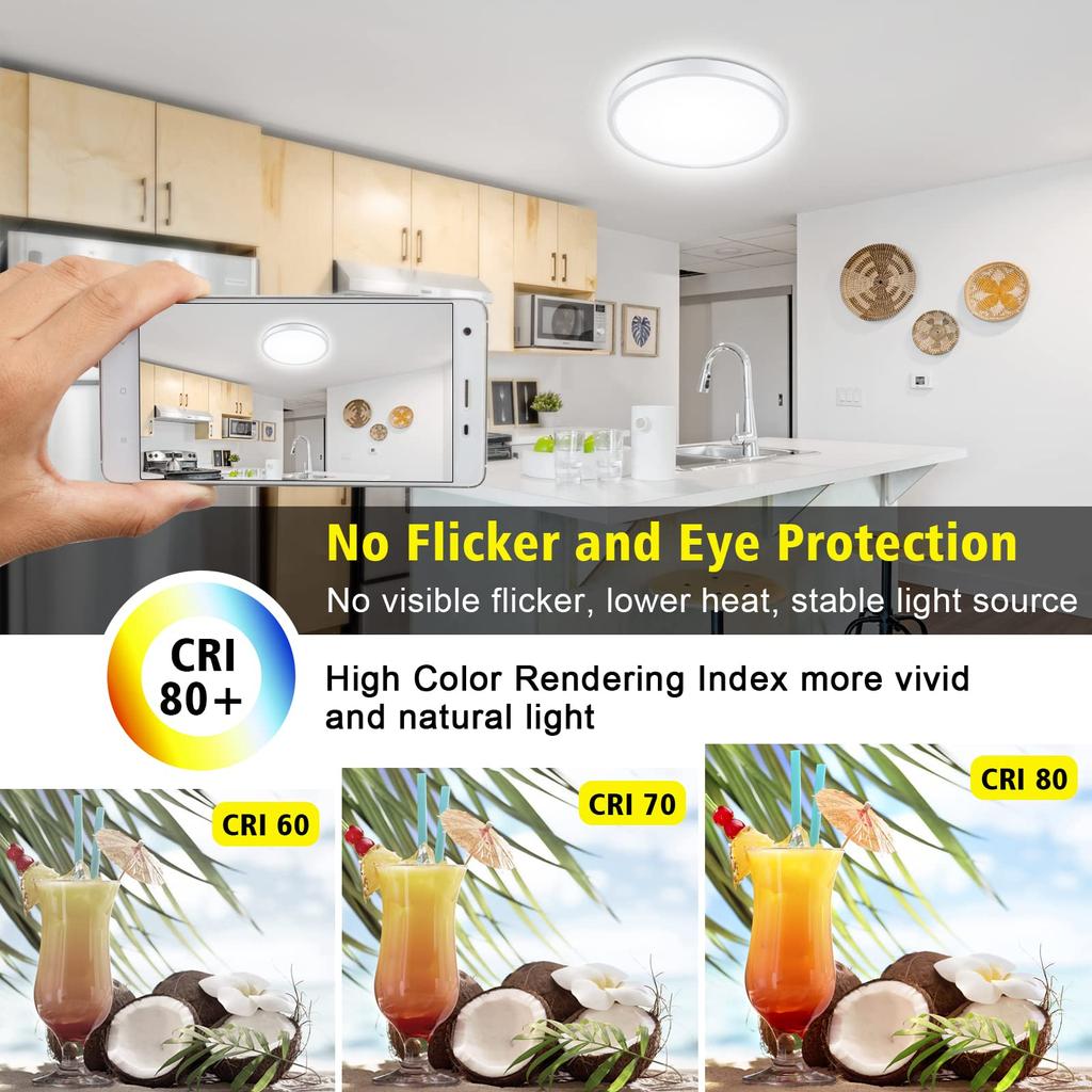 3-цветный светодиодный потолочный светильник с регулируемой яркостью, ультратонкий светодиодный светильник Oyster для скрытого монтажа для дома