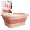 Ванна для ног большой емкости, складное ведро для ванночки для ног со смартфоном, предотвращает остывание воды, ведро o-waki, крышка, подставка, не (розовый)
