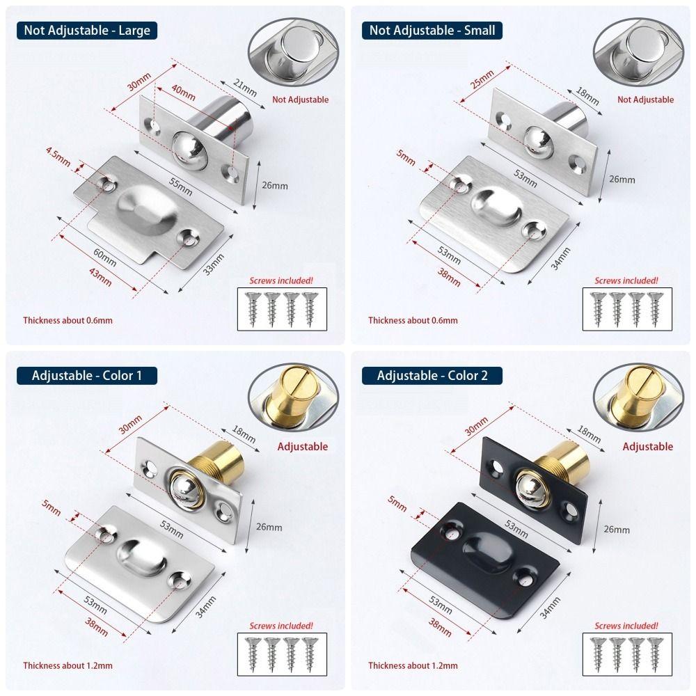1Set Cabinet Gate Closet Door Ball Catch with Screws Door Latch Set Durable Door Stopper