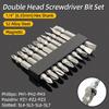 Набор отверток с двойной головкой Phillips Pozidriv, 10 шт., набор бит с плоской крестовой головкой, ручные инструменты S2, магнитные отвертки, сверла