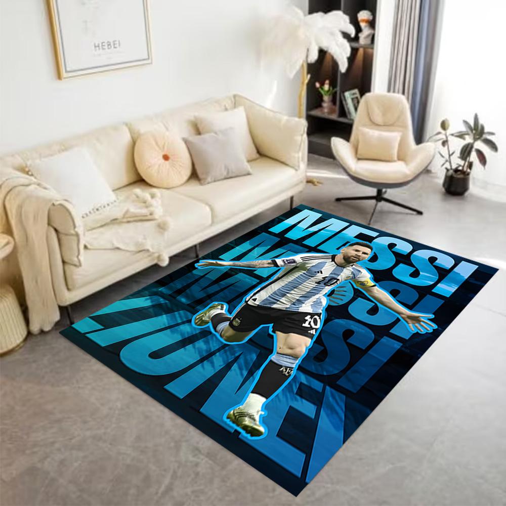 Lionel Messi Celebration Carpet Design for Outdoor Playrooms Hallway Entryway Anti-slip Rug Decorate Offices Perfect Birthday/Christmas Gift Idea