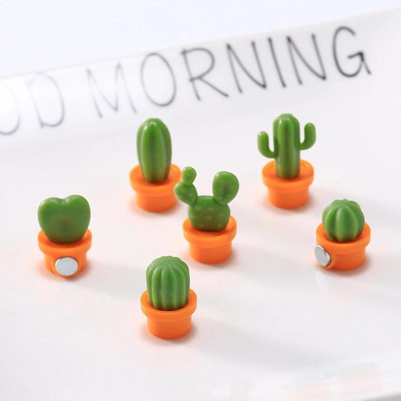 Кактус магнит на холодильник магнитная наклейка 3D милое сочное растение доска объявлений напоминание украшение дома кухня