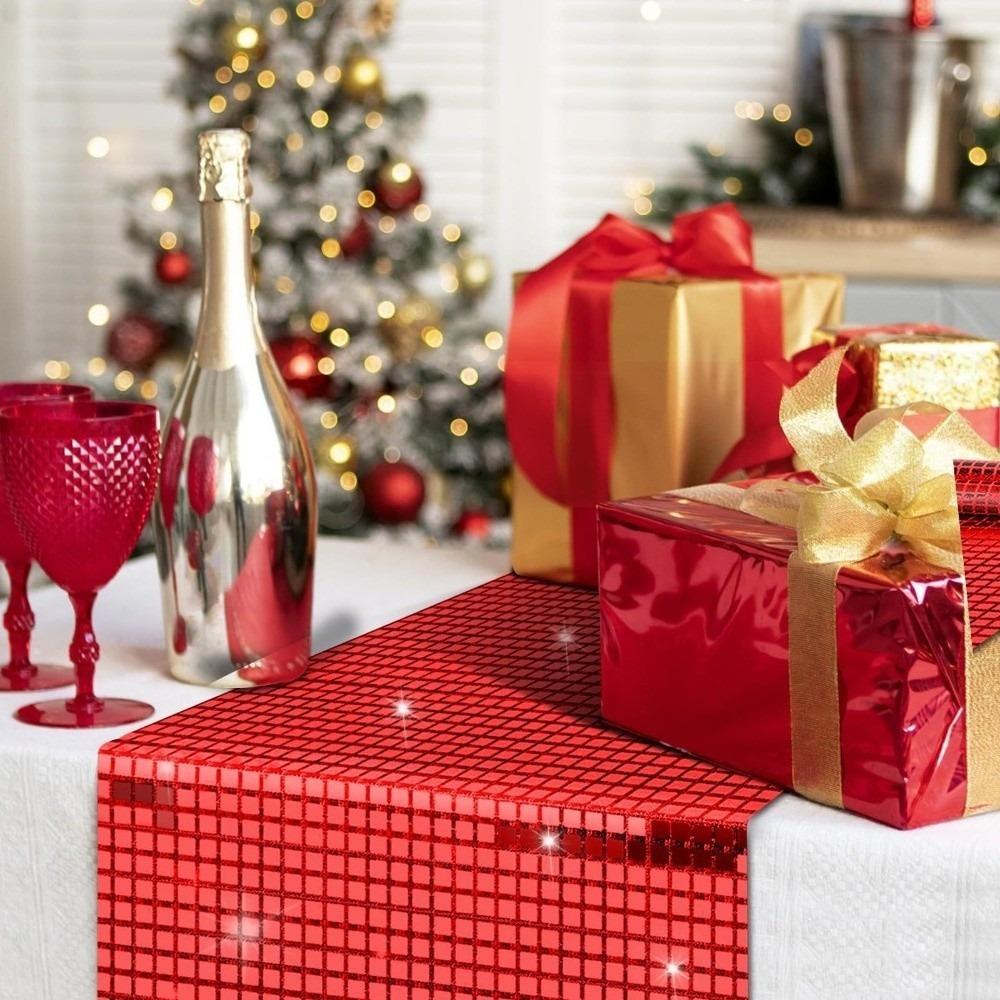 30*120cm Table Cover Mirror Glitter Sequin Tablecloth Table Runner Festival Supplies