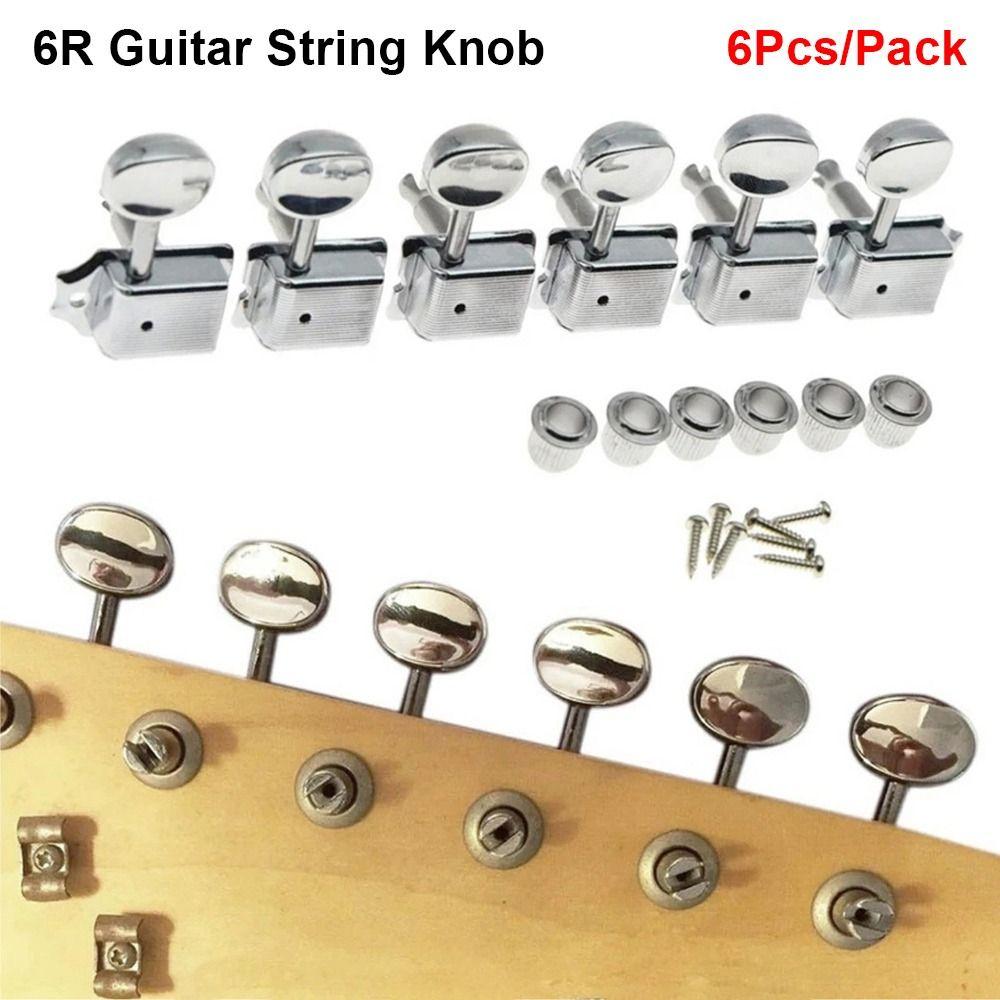 1Set 6 Right 6R Tuning Key Pegs 6-Pack Combination Tool Durable Guitar String Knob for ST/TL Style