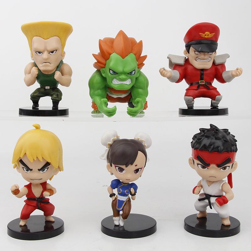 6 шт./комплект Игра Street Fighter ЧУН-ЛИ РЮ Кен Гайл Акума ПВХ Фигурка Действия Коллекционная Модель Игрушки