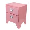 Nightstand Creative Vintage Bedside Table with 2 Storage Drawers for Bedroom Living Room Sofa