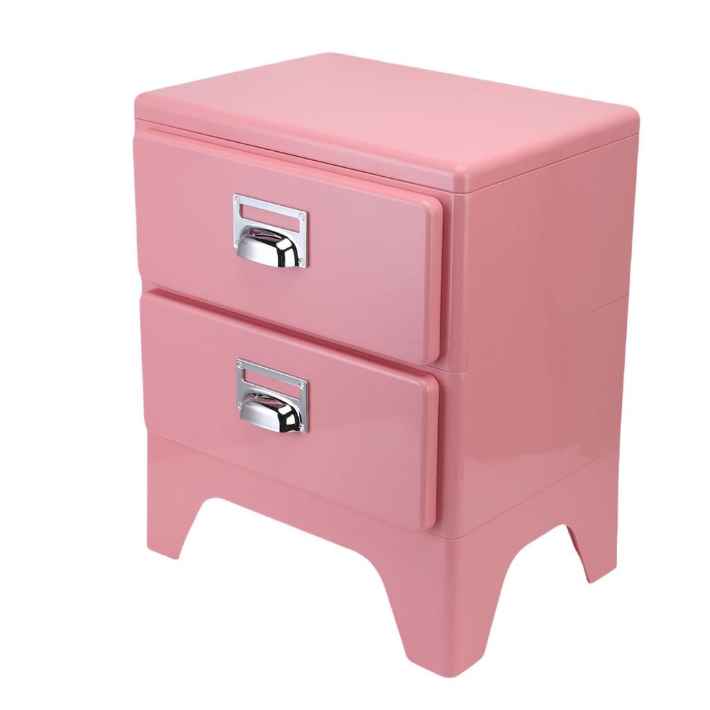 Nightstand Creative Vintage Bedside Table with 2 Storage Drawers for Bedroom Living Room Sofa