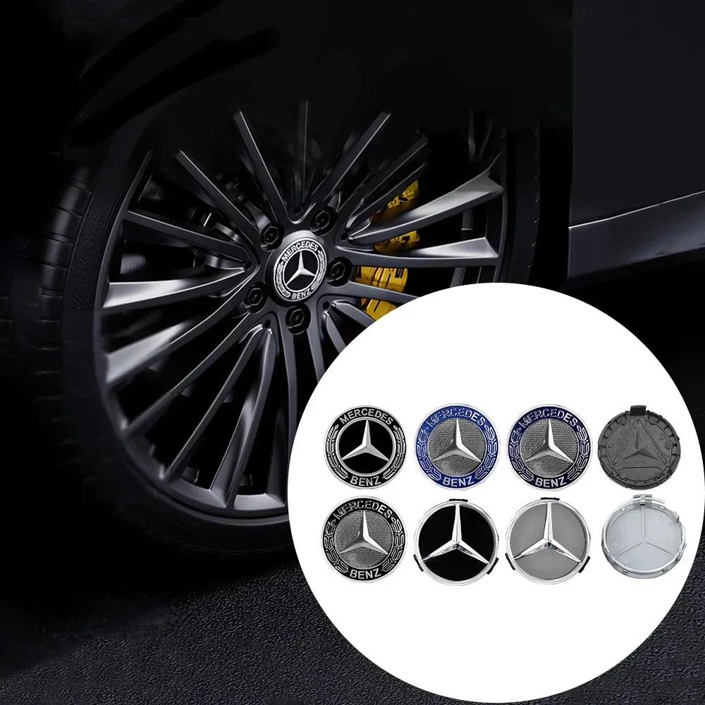 Car Sticker 2026 New For Benz Auto 75mm Wheel Center Hub Cap Badge Decoration Accessories for Mercedes Benz Maybach W204 W205 W2