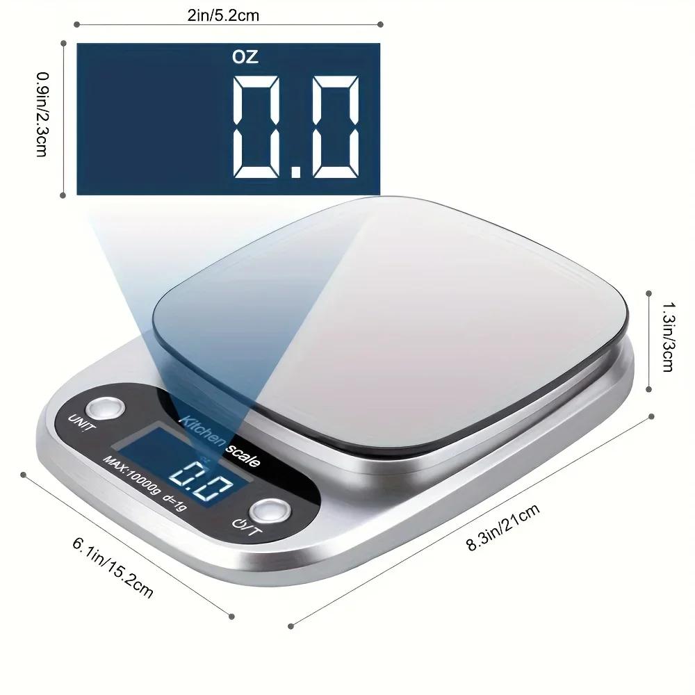Digital Kitchen Scale High Precision Accuracy, Compact Food Scale with LCD Display for Baking Cooking,