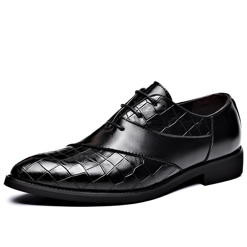 Elegant Pointed Toe Mens Black Shoes Big Size 46 Leather Formal Shoes Gentleman Business Wear Shoes Men Zapatos De Vestir Hombre