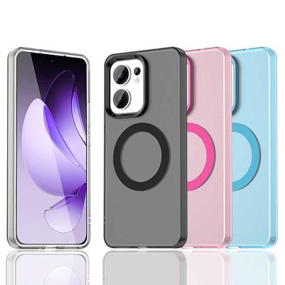 Магнитный чехол для беспроводной зарядки для OPPO Reno 13F 13FS 13 Pro Reno13 F FS 5G, прозрачная задняя панель, конфетные цвета.