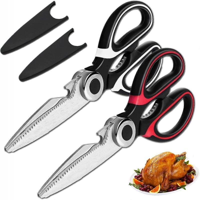 Kitchen Scissors, 2PCS Heavy Duty Kitchen Scissors, Scissor for Kitchen Use,Stainless Steel Poultry, Fish, Meat, Vegetables