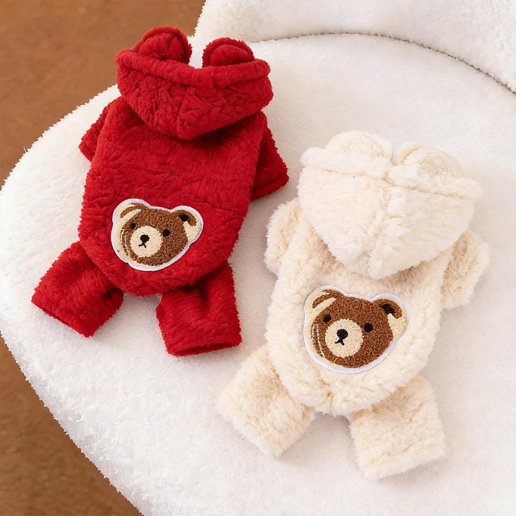 Dog four-legged clothes cute Teddy Bichon Pomeranian Schnauzer small dog pet clothes winter thick velvet