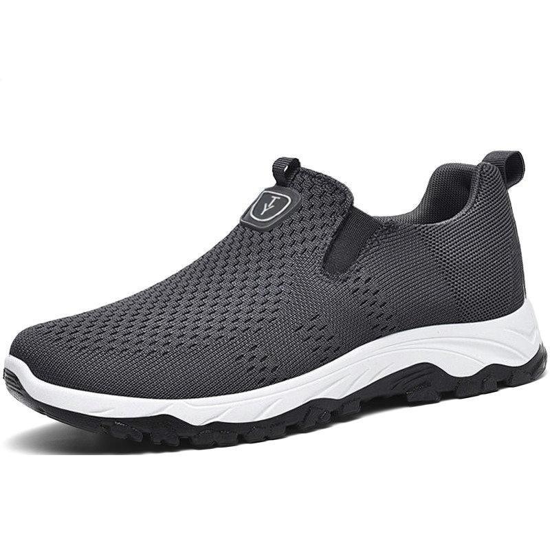Импортная торговля, новые летающие тканые дышащие туфли с одной педалью, повседневная обувь, мужская обувь, мужская обувь для ленивых, старая Пекинская тканевая обувь, обувь для пожилых людей
