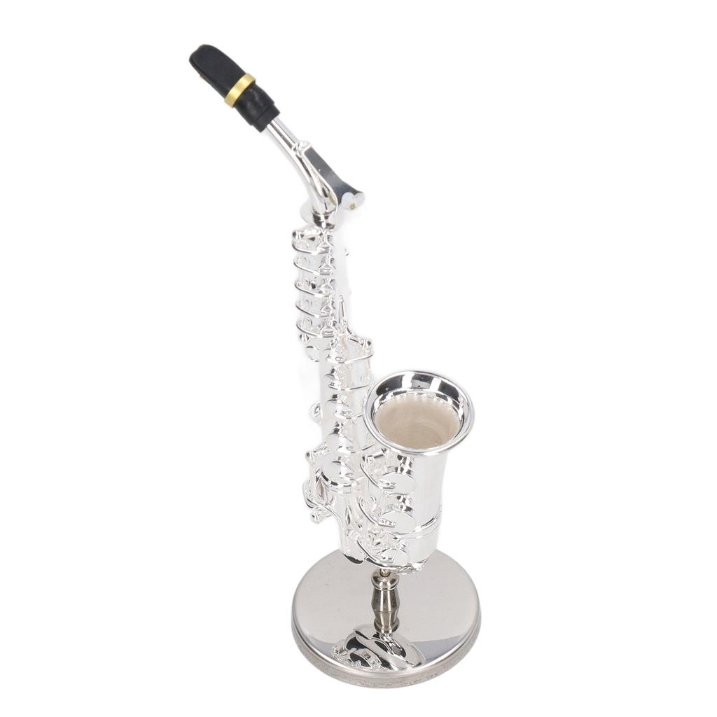 Alto Saxophone Ornaments Mini Sax Decoration Musical Instrument Model Gift with Box Base 14cm