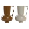 Vase Décoratif - Boho - Métal - 17 Cm - Beige Naturel - Doré - Orange Moutarde