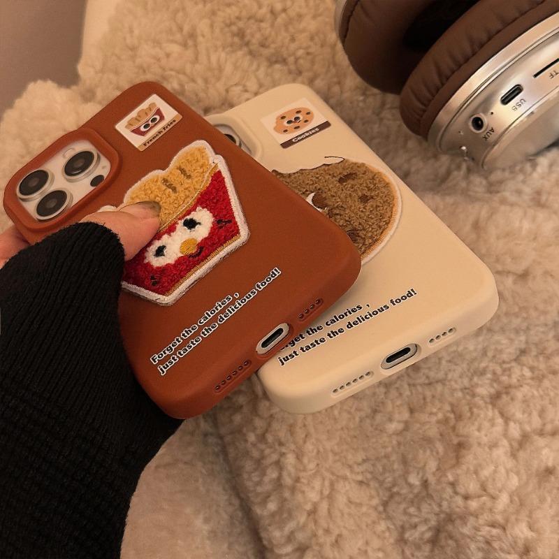 Cute Plush Gourmet French Fries Phone Case for IPhone17 16 15 14 12 13 11 Pro ProMax Plus Shockproof Phone Cover