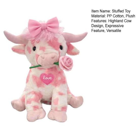 Плюшевая игрушка, мягкая игрушка, реалистичный дизайн шотландской высокогорной коровы, мягкий плюшевый декор