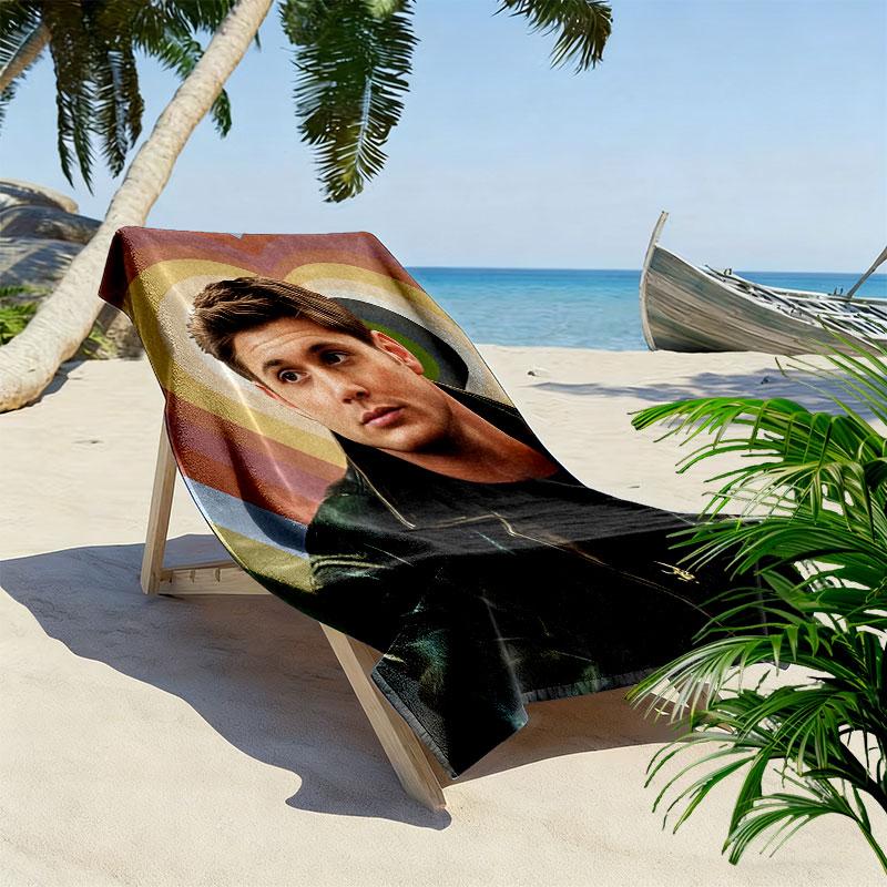 Dean Winchester Print Beach Towel, Large Soft Quick Dry Towel for Beach Camping Swimming