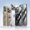 Transparent Magnetic Suction iPhone 16 Pro Max Case with Metal Airbag Protection