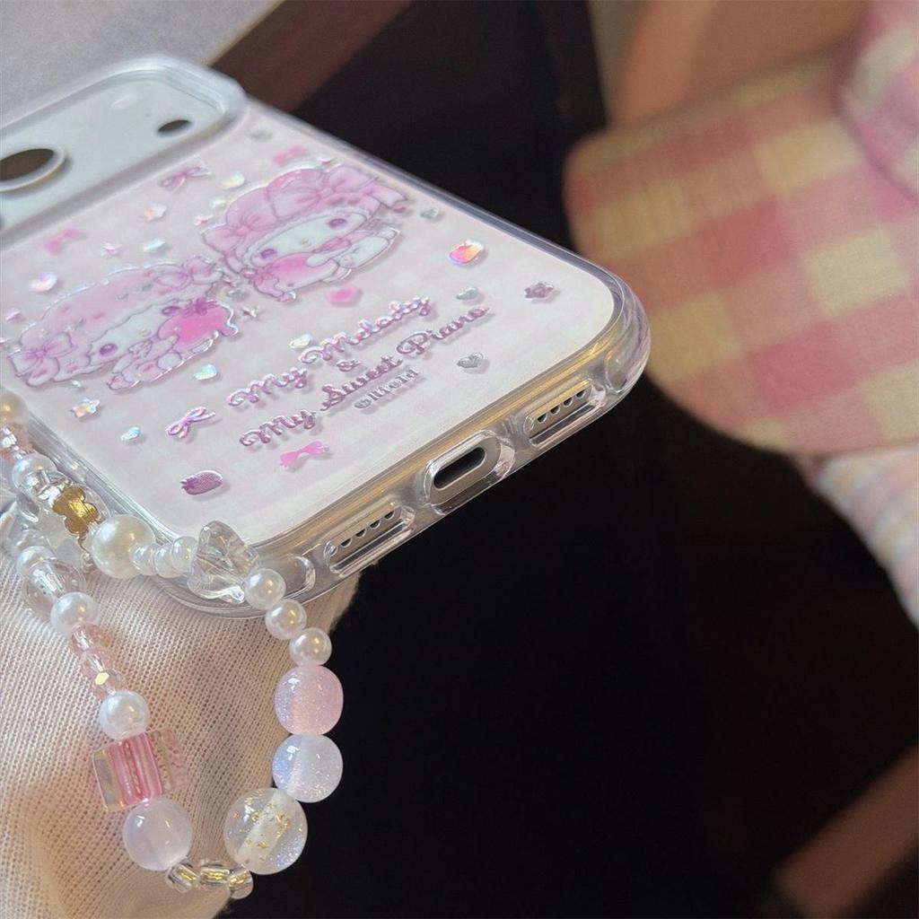 Чехол для телефона My Melody с клубникой для iPhone 14/13 и Apple PROMAX 17/16/15 - Противоударный чехол