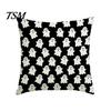 Cute Ghost Print Home Textiles Halloween Cushion Cover, Spooky Skull Throw Pillow 18x18 Seasonal Living Room Accents Inch Case for Sofa Couch