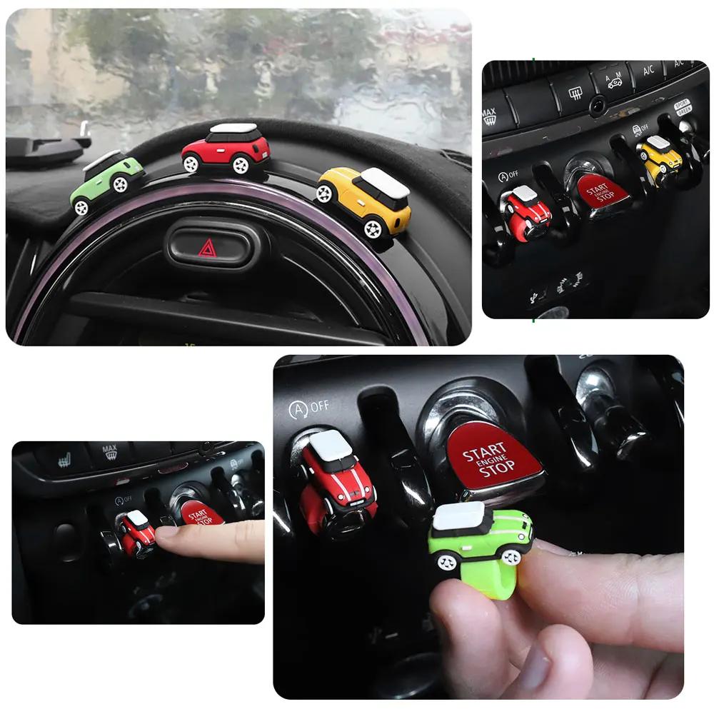 Силиконовые украшения для модели автомобиля, кнопка запуска и остановки, наклейка на кольцо, украшение для BMW MINI Cooper F56, наклейка, аксессуары для стайлинга