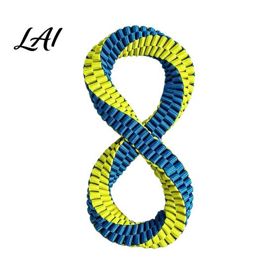 Washable Chew Toys for Dogs Dog Dental Tug Toy Textured Woven Nylon Interactive Teeth Cleaning Round or Figure 8 Design Toy Chewing Tugging
