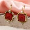 Красные Серьги Серьги, Серьги золотистого цвета, Эдуардианские украшения, Викторианские украшения, Древние украшения, Подарок подружке невесты