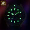 OLEVS 6650 с подарочной коробкой, роскошные зеленые водные призраки, автоматические механические часы, водонепроницаемые мужские часы, силиконовый ремешок