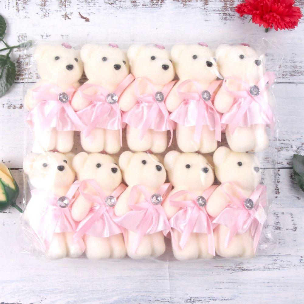 10Pcs/Set Cartoon Bear Bouquet Accessories Soft Plush Toys Bear Doll Graduation Valentine's Day