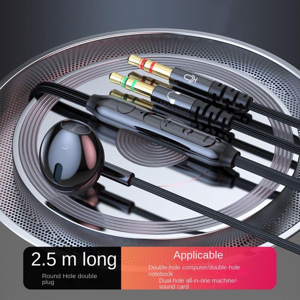 Разъем 3,5 мм. Проводные наушники-вкладыши 3,5 мм. Проводная гарнитура. Наушники с двойным разъемом для настольного компьютера/компьютера/ПК.