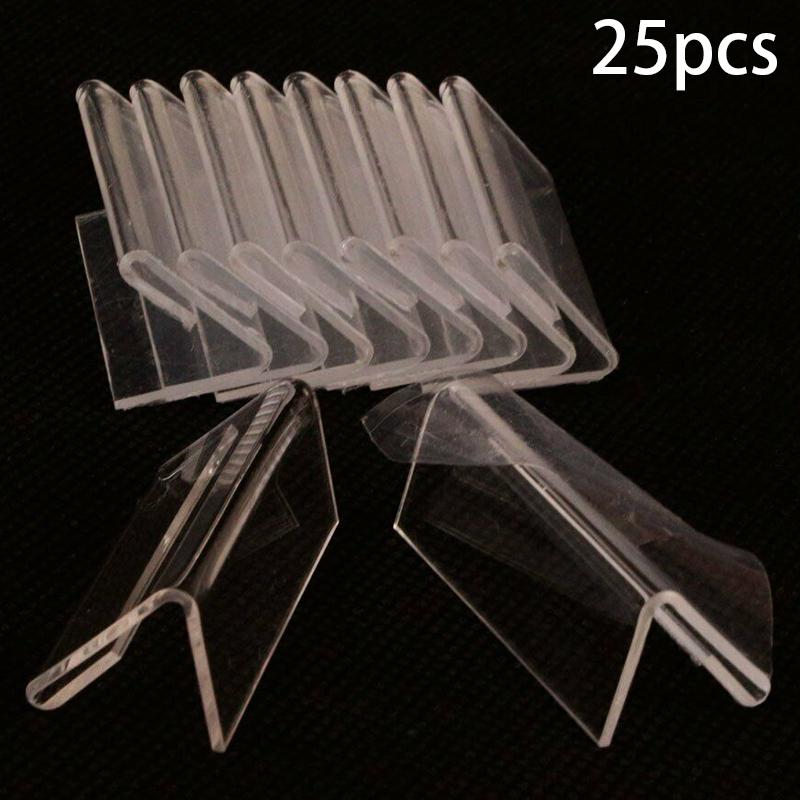 25Pcs 6*4cm Acrylic L Shape Table Sign Display Stand Name Price Card Holder For Retail Buffet Clear Price Card Tag Label Stand