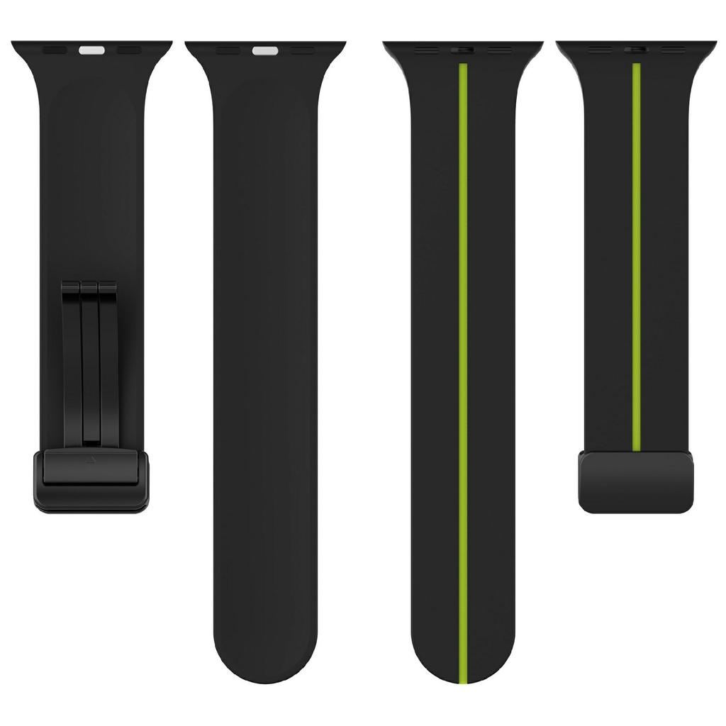 KALEBOL Magnetic Silicone Strap for Apple Watch Series 10 Ultra 9 8 7 SE 6 5 4 3 2 1 46mm 49mm 45mm 44mm 42mm Stripe Watch Band