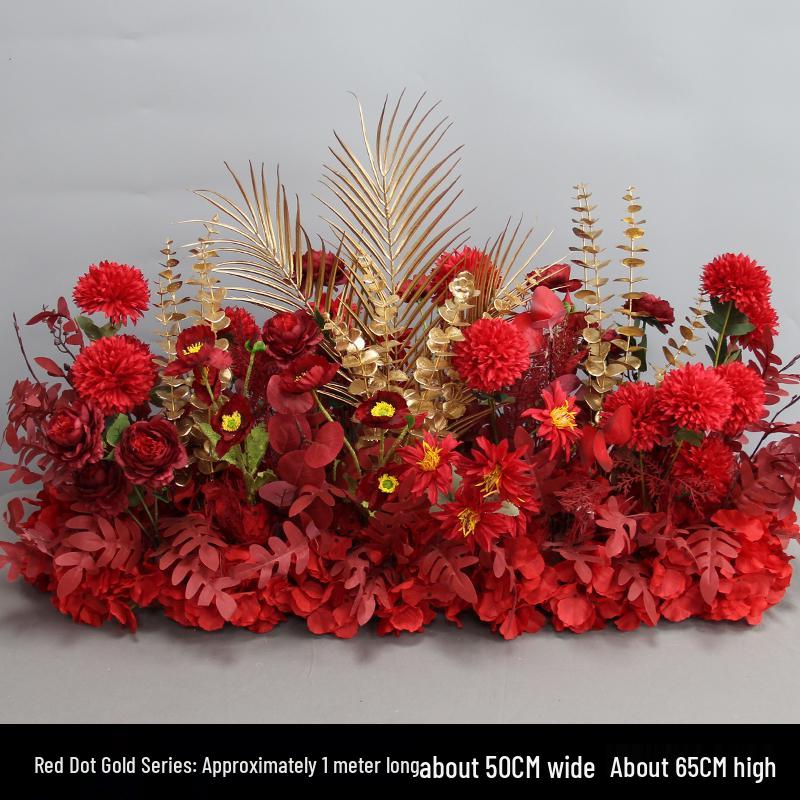 Wedding Aisle Floral Arrangement: Artificial Flower Basket & Row Decoration