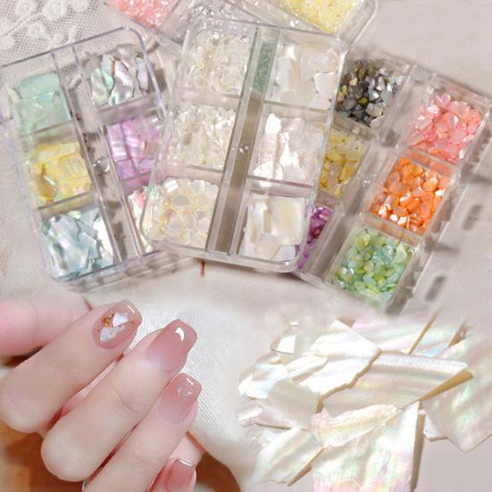1Box Nail Ornament Portable Easy To Remove Universal Beautiful Shell Pieces for Home